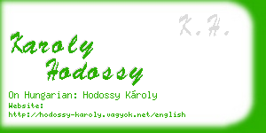 karoly hodossy business card